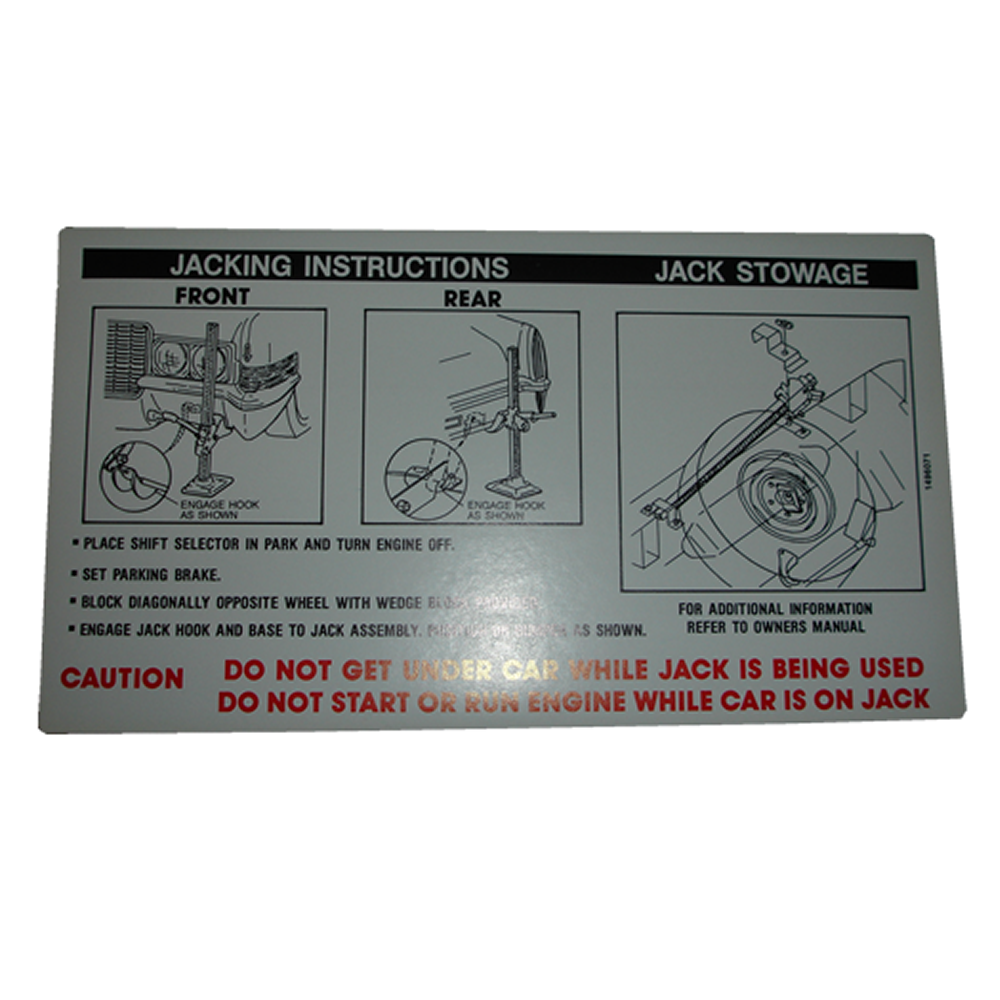 Jack Instructions Decal In Trunk