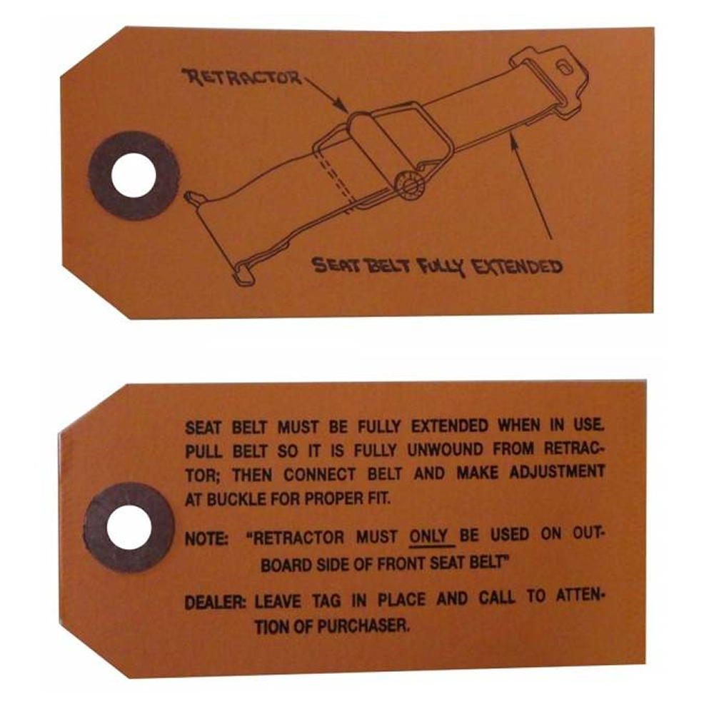 Tag Seat Belt Instructions