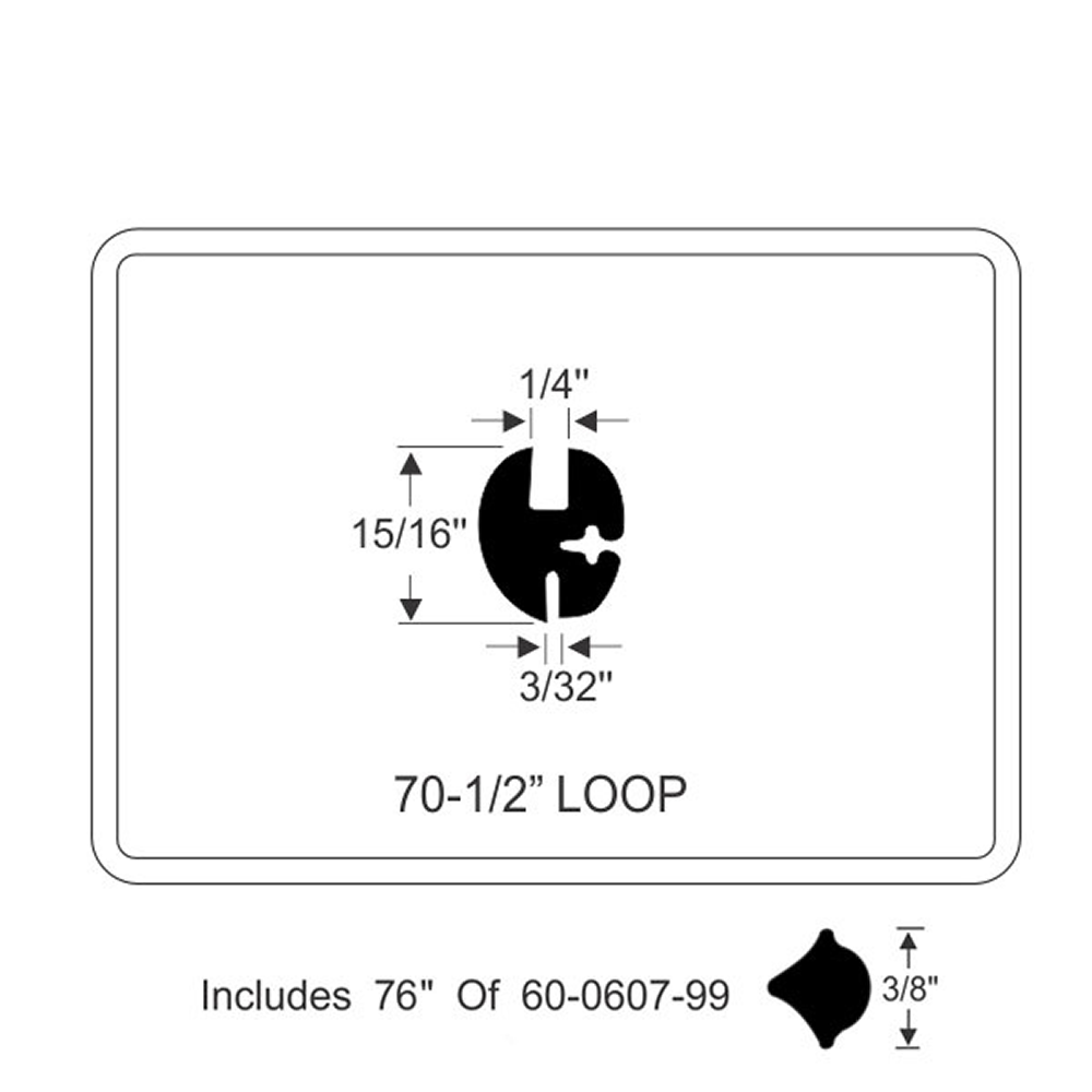 thumbnail image 2 of DMPS Large Fixed Window Seal For Dodge A100 A108 Van 1964-1970 - New USA Made 2 of 5
