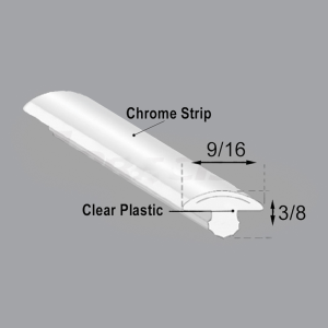 Precision - Fixed Glass Locking Strip - Chrome - 9/16" x 3/8" - 16' Long