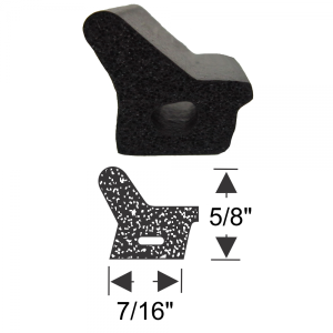 Rubber The Right Way - Door Seal - 5/8" Tall 7/16" Wide
