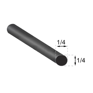 Precision - Fixed Glass Locking Strip - Black - 1/4" Diameter - 16' 7" Long
