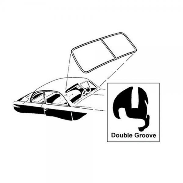 Rubber The Right Way - Windshield Seal - DOUBLE Groove for Trim