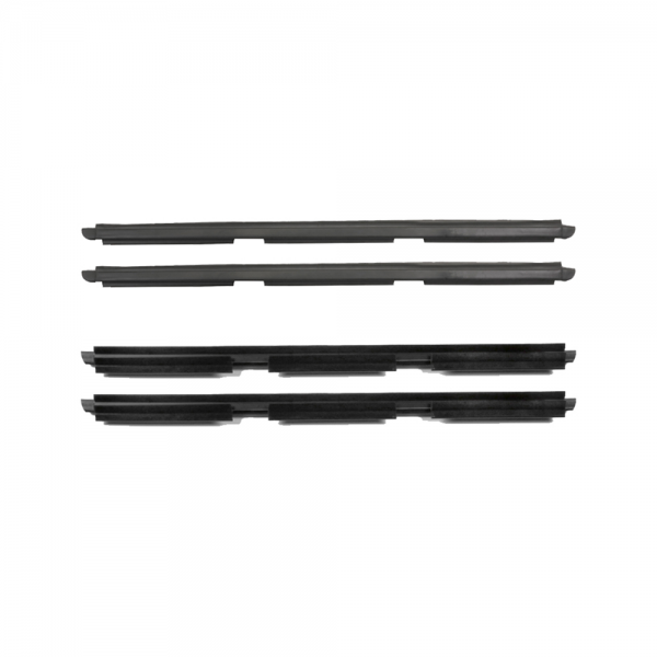 Rubber The Right Way - Beltline Weatherstrip - Rear Doors - Also Called Window Sweeps, Felts Or Fuzzies - 4 Pc. Kit