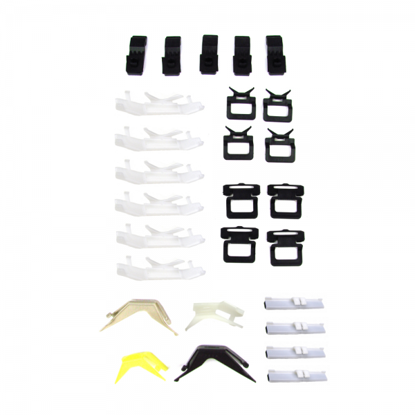 Rubber The Right Way - Windshield Trim / Molding Clip Kit - 27 pc. For Models With All Black Side Moldings