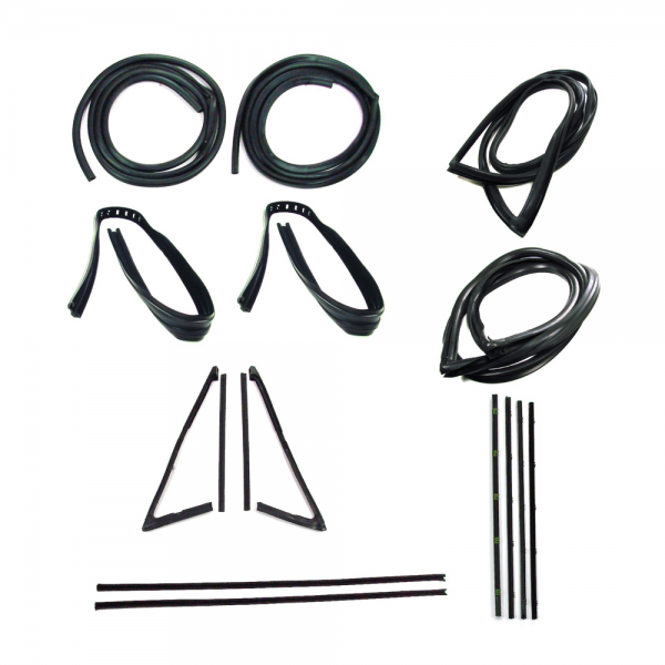 Rubber The Right Way - Master Weatherstrip Kit - With Large Back Window / With Chrome Windshield Trim / With Chrome Beltline