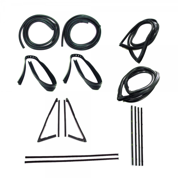 Rubber The Right Way - Master Weatherstrip Kit - With Large Back Window / Without Windshield Trim / With Black Beltline