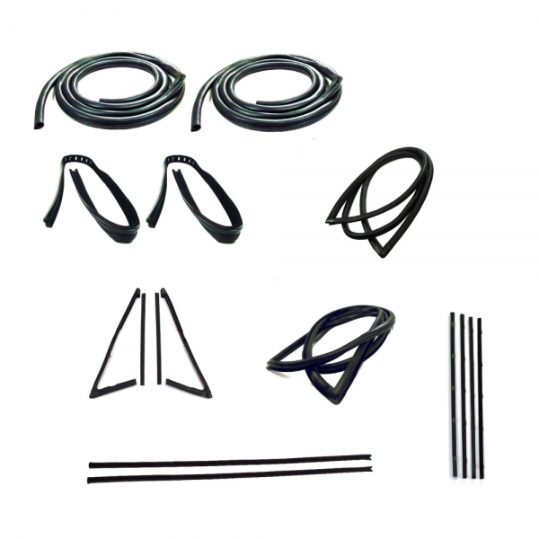 Rubber The Right Way - Master Weatherstrip Kit - With Large Back Window / Without Windshield Trim / With Chrome Beltline