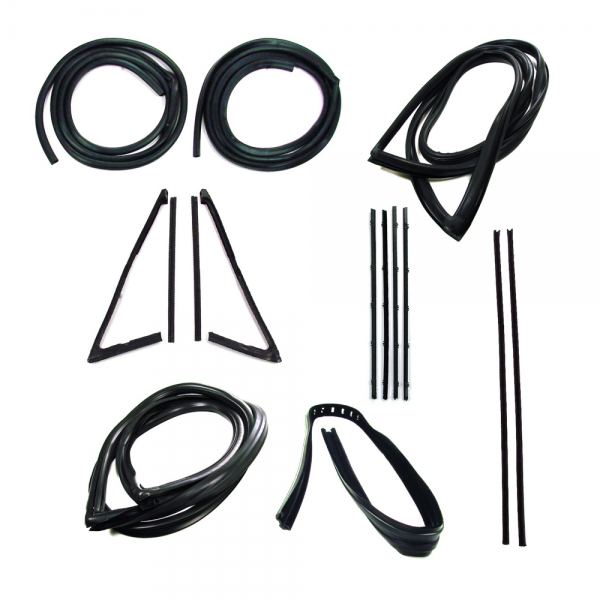 Rubber The Right Way - Master Weatherstrip Kit - With Large Back Window / With Chrome Windshield Trim / With Black Beltline