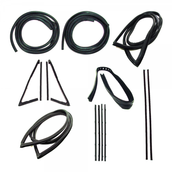 Rubber The Right Way - Master Weatherstrip Kit - With Large Back Window / With Windshield Trim / With Black Beltline