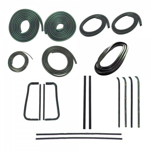 Rubber The Right Way - Master Weatherstrip Kit - Without Chrome Windshield Trim / With Metal Framed Door Glass