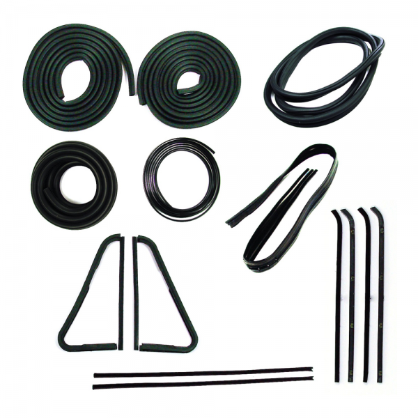 Rubber The Right Way - Master Weatherstrip Kit - With Chrome Windshield Trim