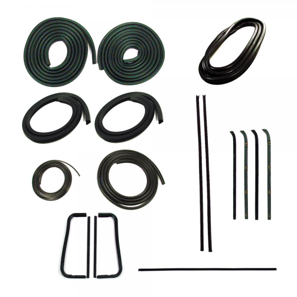 Rubber The Right Way - Master Weatherstrip Kit - Without Chrome Windshield Trim / Without Metal Framed Door Glass