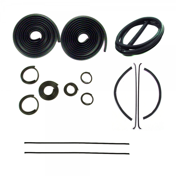 Rubber The Right Way - Master Weatherstrip Kit - With Chrome Windshield Trim