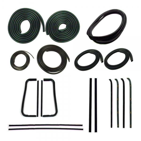 Rubber The Right Way - Master Weatherstrip Kit - With Chrome Windshield Trim / With Metal Framed Door Glass