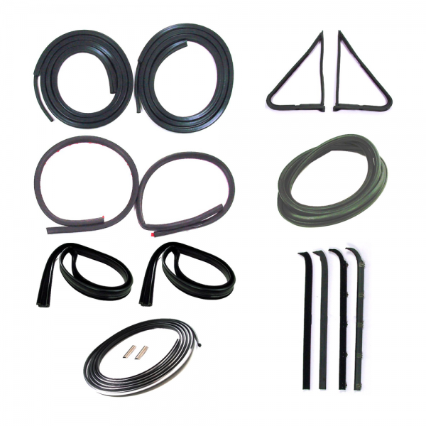 Rubber The Right Way - Master Weatherstrip Kit - With Chrome Windshield Trim