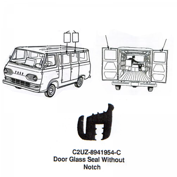 Rubber The Right Way - Rear Door & Side Door Glass Seal - Without Notch