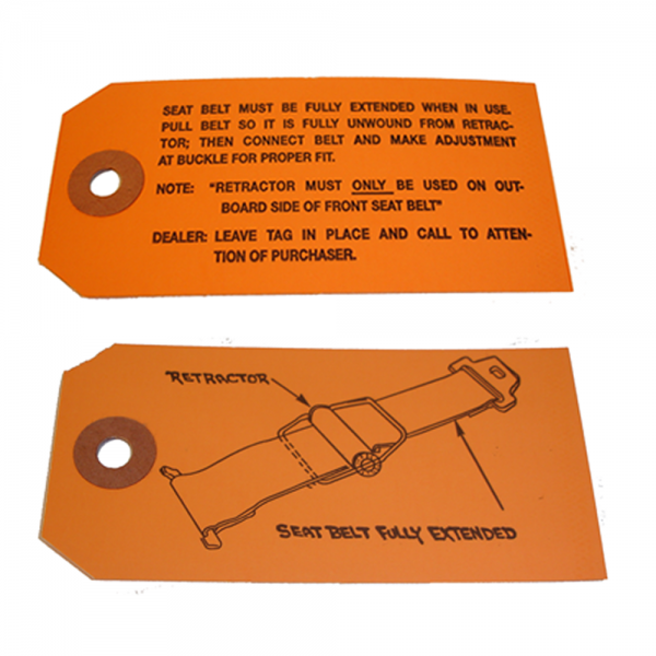 Rubber The Right Way - Seat Belt Instructions Tag