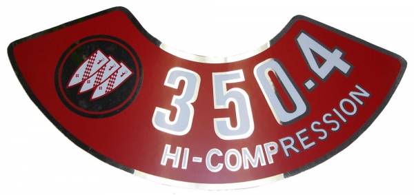 Rubber The Right Way - Air Cleaner Decal - 350-4V High Compression