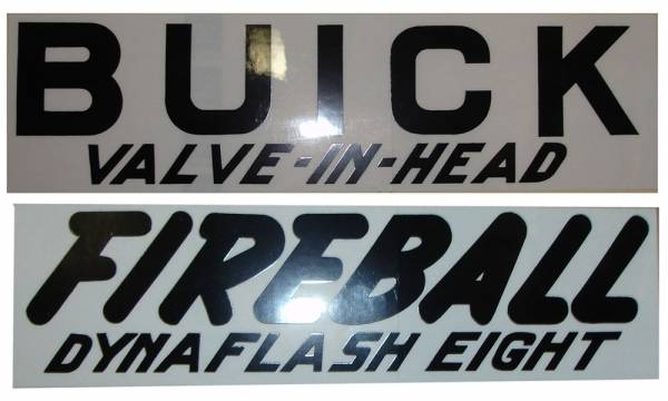 Rubber The Right Way - Valve Cover Decal - Buick Valve In Head Fireball Dynaflash 8