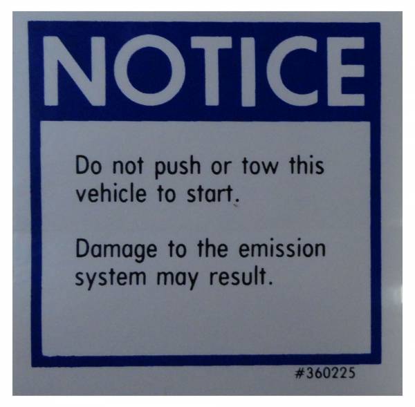 Rubber The Right Way - Push Start Warning Decal