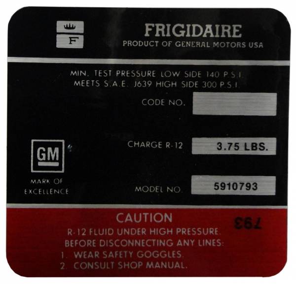 Rubber The Right Way - Frigidaire AC Compressor Decal