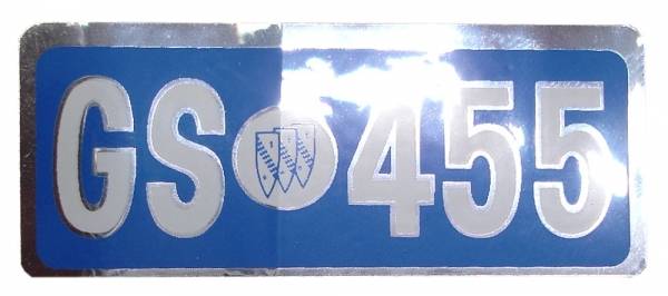 1973 Buick Restoration Parts Valve Cover Decal - GS 455 (SMALL