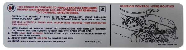 Rubber The Right Way - Automatic Transmission Emission Decal - 455-4V