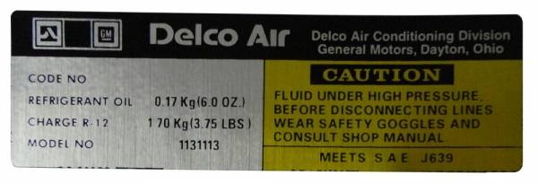 Rubber The Right Way - Delco AC Compressor Decal