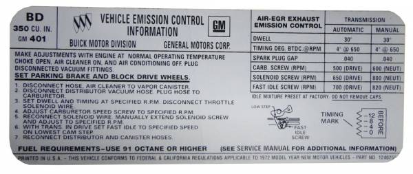Rubber The Right Way - Automatic Transmission Emission Decal - With AC