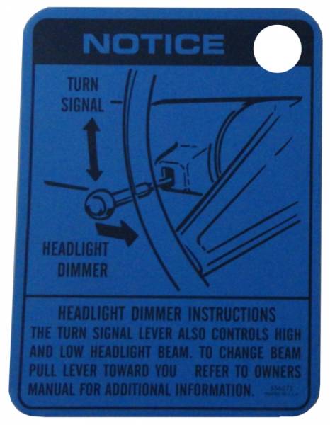 Rubber The Right Way - Headlight Dimmer Instructions Tag