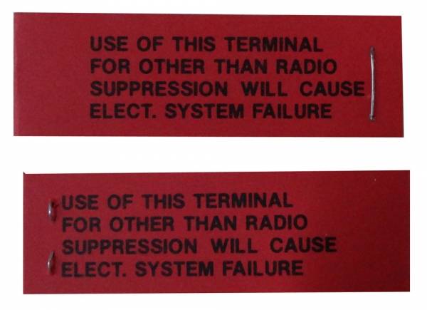 Rubber The Right Way - Voltage Regulator Radio Warning Tag