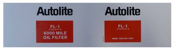 Rubber The Right Way - Autolite FL-1 Oil Filter Decal