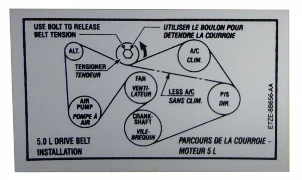 Rubber The Right Way - 5.0 V8 Drive Belt Decal