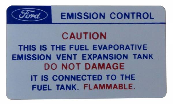 Rubber The Right Way - California Emission Expansion Tank Caution Decal