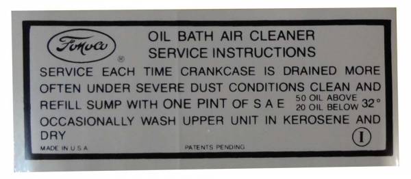 Rubber The Right Way - Air Cleaner Service Decal - Oil Bath