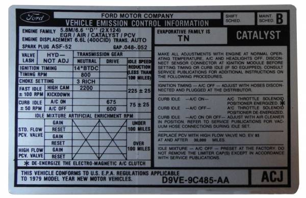 Rubber The Right Way - 400 Automatic Transmission Emission Decal