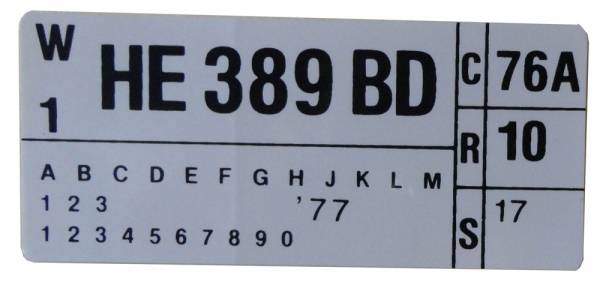 Rubber The Right Way - 351 Automatic Transmission Engine Code Decal