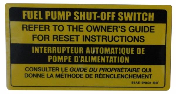Rubber The Right Way - Fuel Pump Shut Off Decal