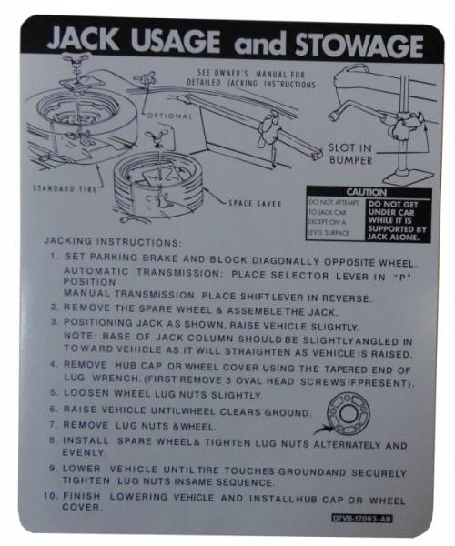 Rubber The Right Way - Jack & Space Saver Spare Instructions Decal