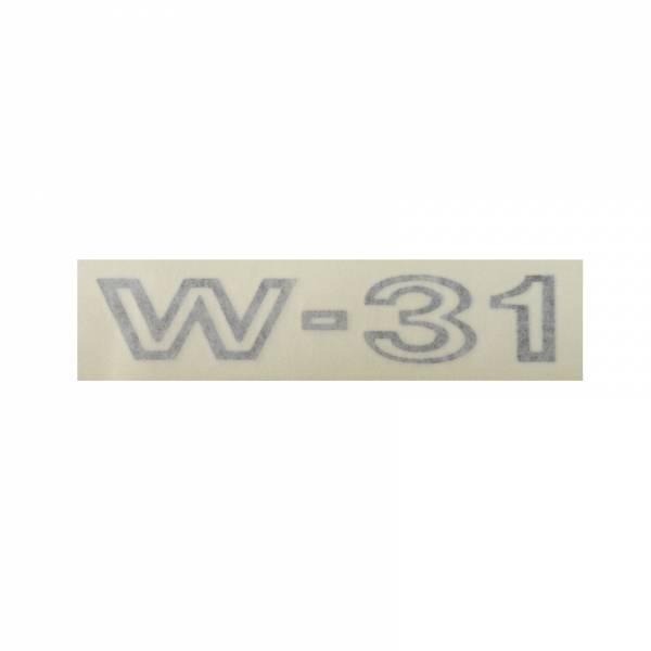 Rubber The Right Way - "W-31" Fender Decal (Black)