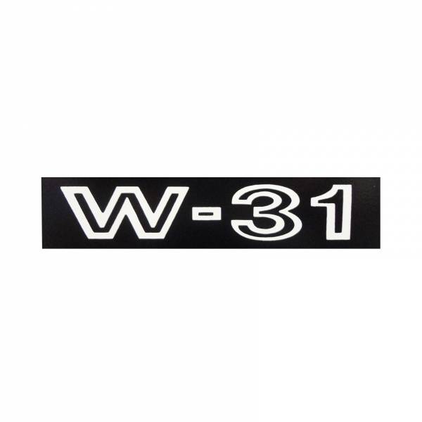 Rubber The Right Way - "W-31" Fender Decal (White)
