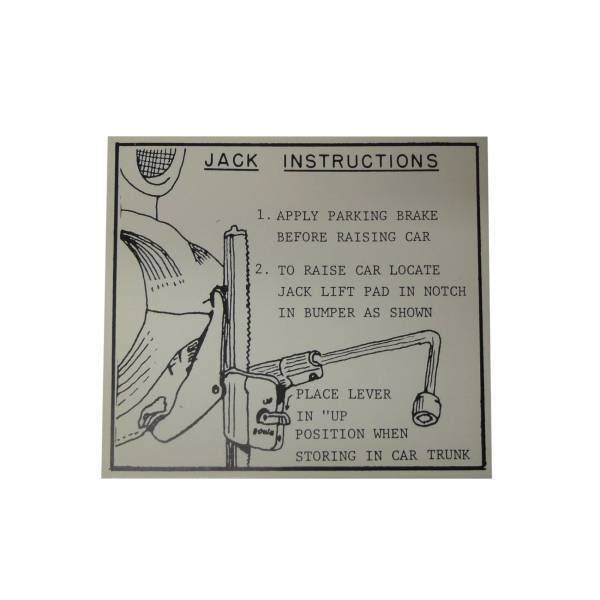 1956 Oldsmobile Restoration Parts Jack Instructions DO0024