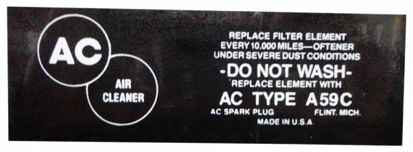 Rubber The Right Way - Air Cleaner Service Instructions Decal - White
