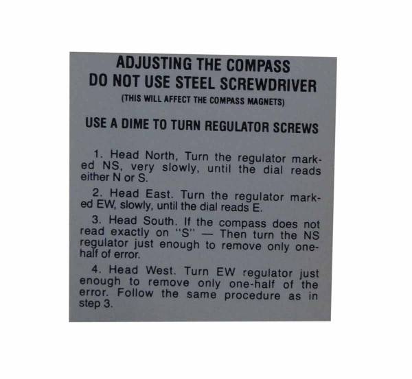 Rubber The Right Way - Glove Box Compass Instructions Decal