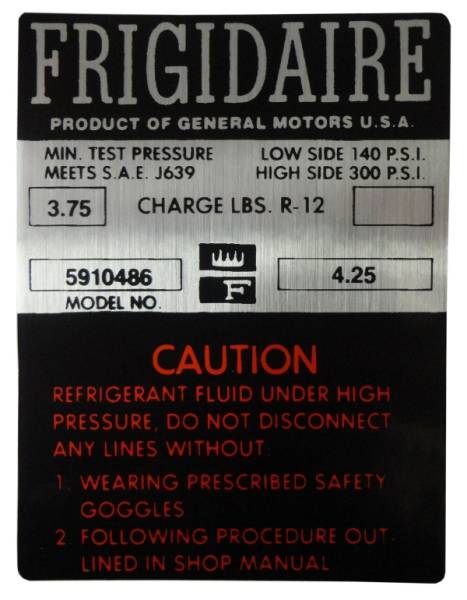 Rubber The Right Way - Frigidaire AC Compressor Decal
