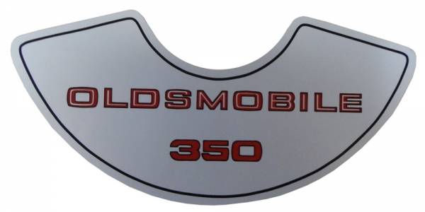 Rubber The Right Way - "Oldsmobile 350" Air Cleaner Decal