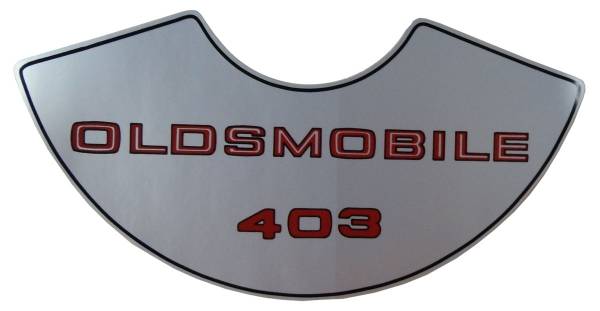 Rubber The Right Way - "Oldsmobile 403" Air Cleaner Decal