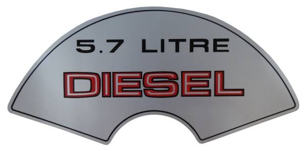 Rubber The Right Way - "5.7 Litre Diesel" Air Cleaner Decal