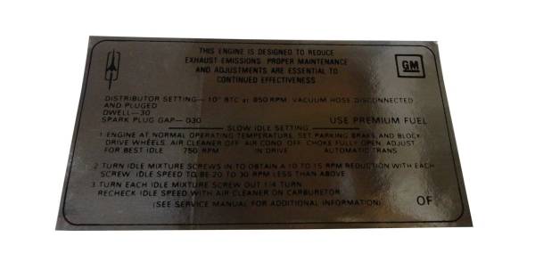 Rubber The Right Way - Emission Decal - 455-4V W-33 / W-34 (Police)